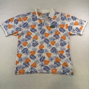 Boca Classics Florida Gators Mens Medium Tropical Floral Polo Shirt Blue Orange